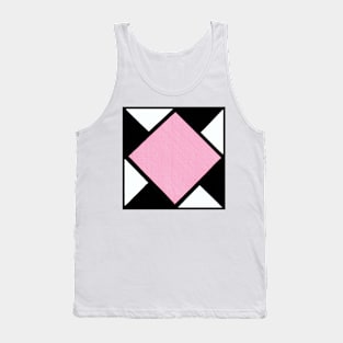 Pink Black and White Diamond Geometric Abstract Acrylic Painting v2 Tank Top